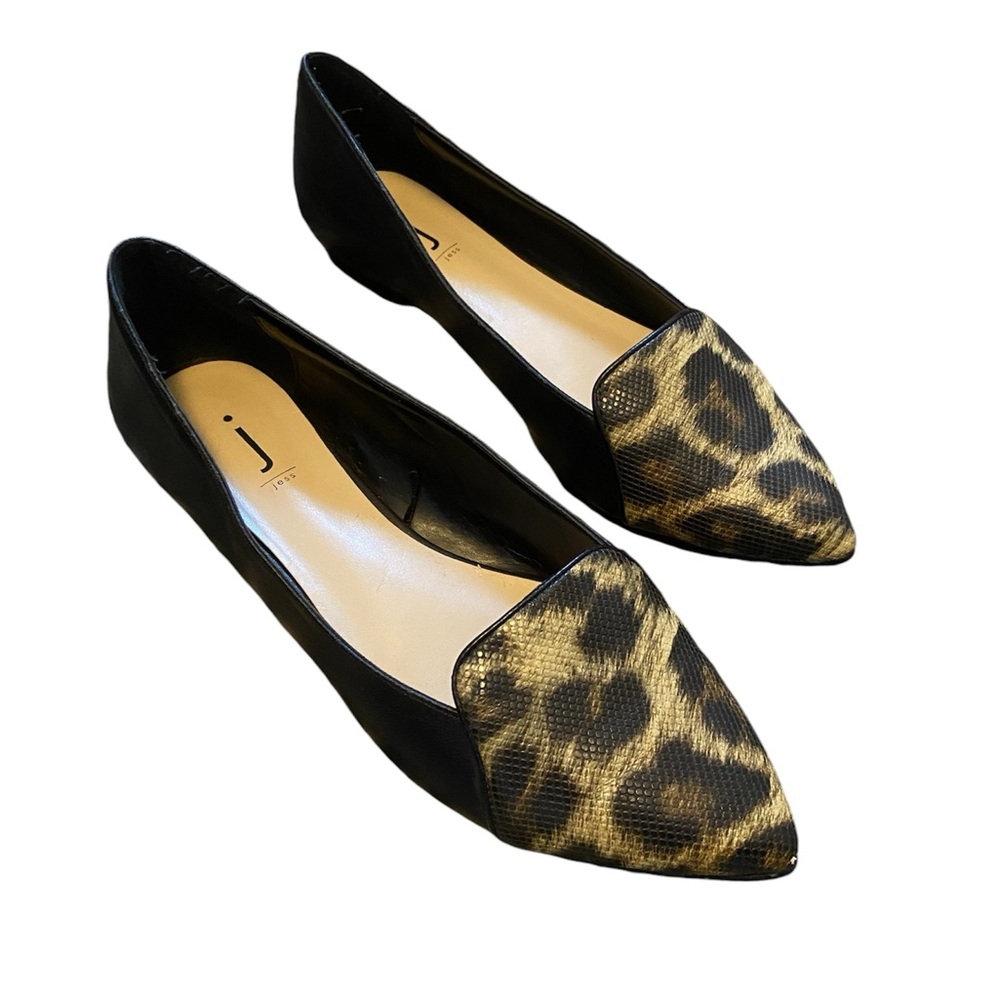 Cheetah Animal Print Leather Pointed Toe Flat